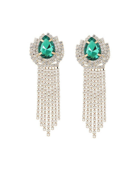 Women's Teardrop Bling Drop Earrings