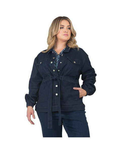 Women's Plus Size Utility Anorak Denim Jacket