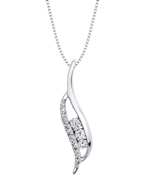 Sirena diamond Pendant Necklace (1/5 ct. t.w.) in 14k White Gold
