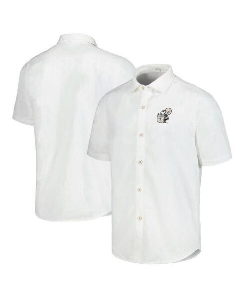 Tommy Men's Bahama White New Orleans Saints Sport Coconut Point Palm Vista IslandZone Button-Up Camp Shirt