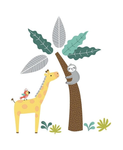 Mighty Jungle Animals Wall Decals - Giraffe/Sloth/Tree