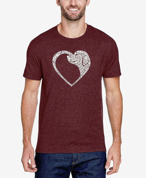 Men's Dog Heart Premium Blend Word Art T-shirt