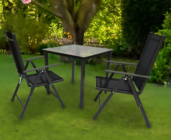 Alu Glas Gartenset Sitzgruppe 80 MA