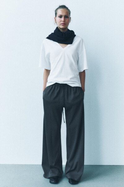 MERCERISED THREAD TROUSERS