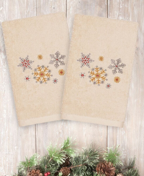 Christmas Snowfall 100% Turkish Cotton 2-Pc. Hand Towel Set