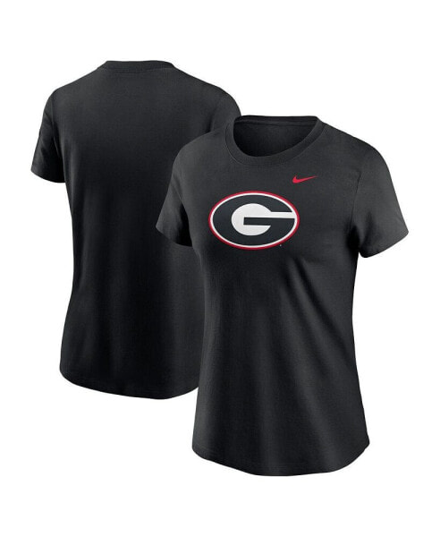 Women's Black Georgia Bulldogs Primetime Evergreen Logo T-Shirt