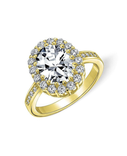 Кольцо Bling Jewelry Vintage Style CZ Promise 4CT Oval Engagement 14K Gold Plated