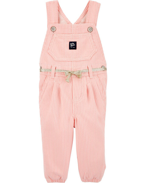 Baby Hickory Stripe Overalls 12M