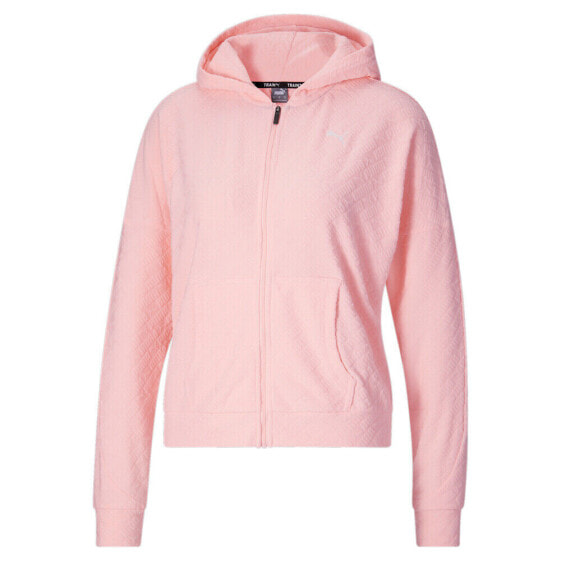 Puma Fit Branded Fleece Full Zip Hoodies Womens Pink Casual Athletic Outerwear 5