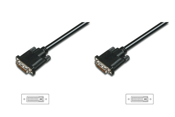 DIGITUS DVI Connection Cable - 0.5 m - DVI-D - DVI-D - Black - Nickel - 2560 x 1600 pixels