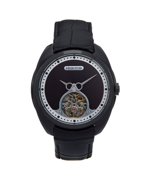Men Roman Leather Watch - Black, 46mm
