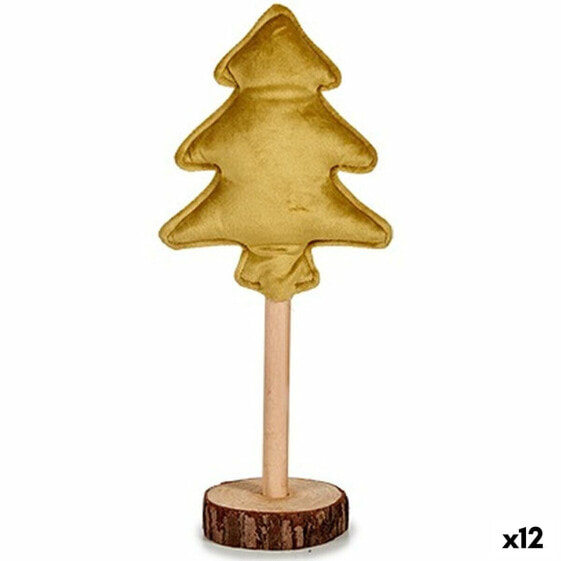 Christmas Tree Polyester Golden Wood 9,5 x 32 x 13 cm (12 Units)