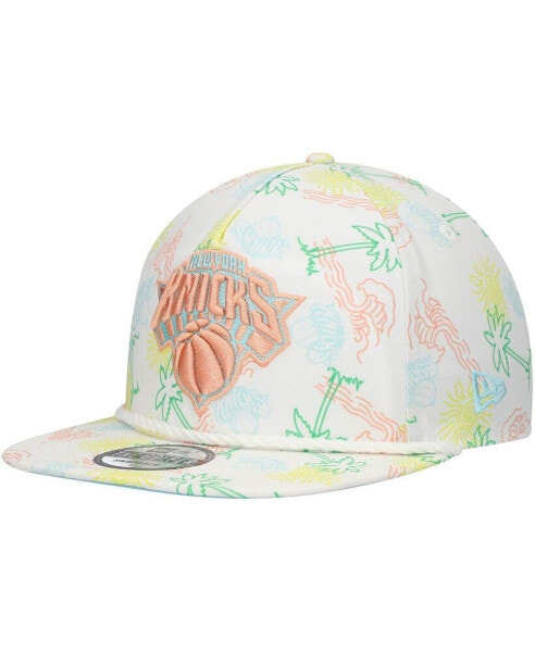 Men's White New York Knicks Palm Trees and Waves Golfer Adjustable Hat