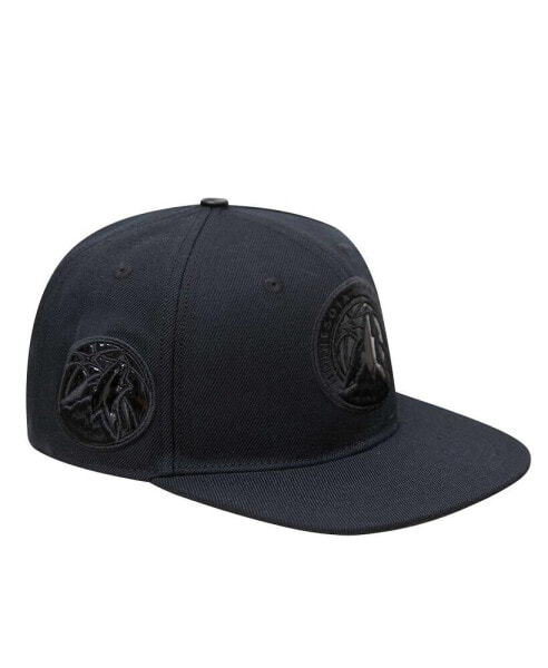 Men's Minnesota Timberwolves Triple Black Snapback Hat