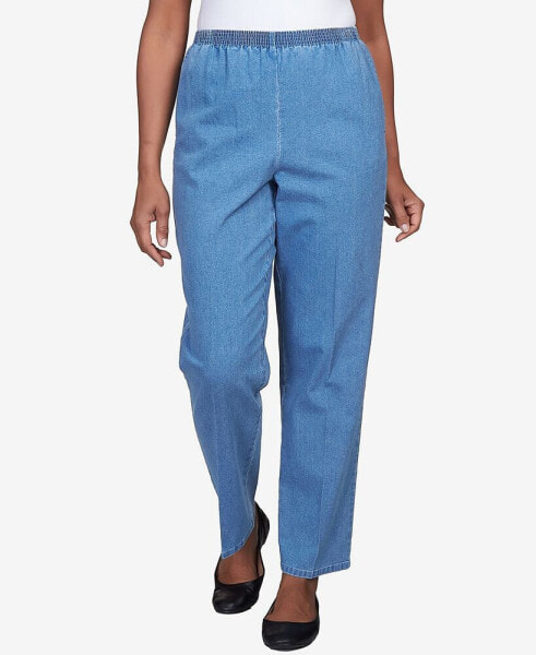 Elastic Waist Average Length Denim Pant