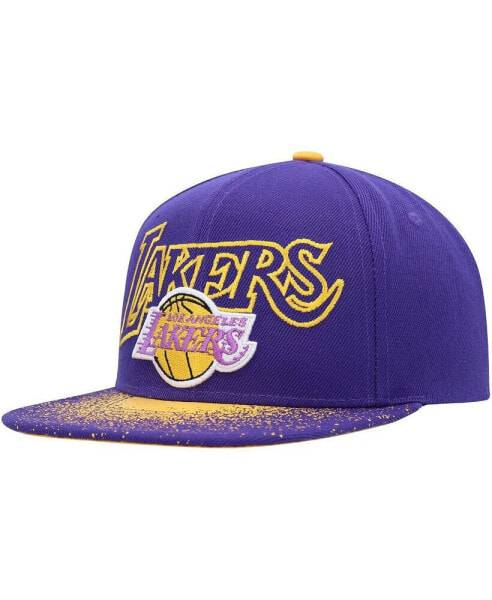 Men's Purple Los Angeles Lakers Hardwood Classics Energy Re-Take Speckle Brim Snapback Hat