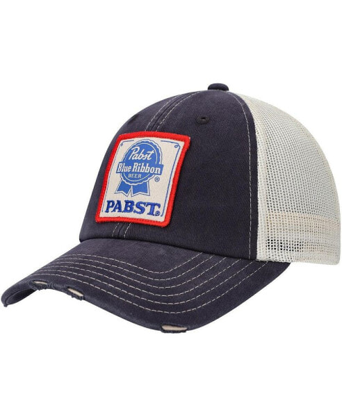 Men's Navy, Cream Pabst Blue Ribbon Orville Snapback Hat