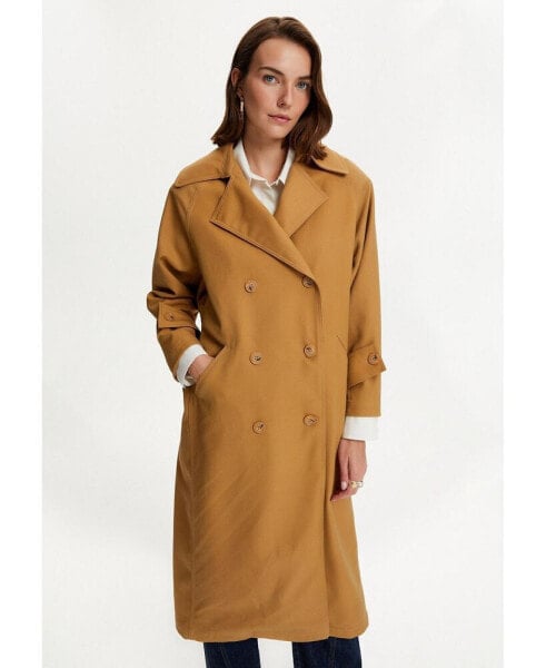 Women's Double Breasted Oversized Trench Coat