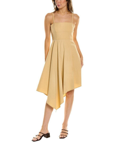 A.L.C. Verona Linen-Blend Midi Dress Women's Brown 2