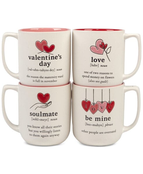 Valentine's Day Mugs, Set of 4
