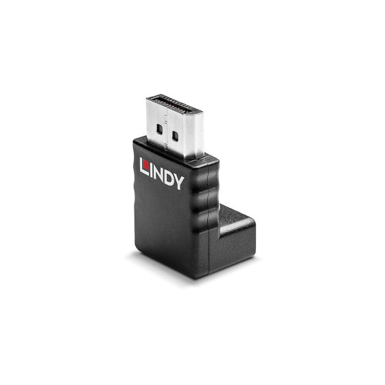 Lindy DisplayPort Adapter 90° UP - DisplayPort - DisplayPort - Black