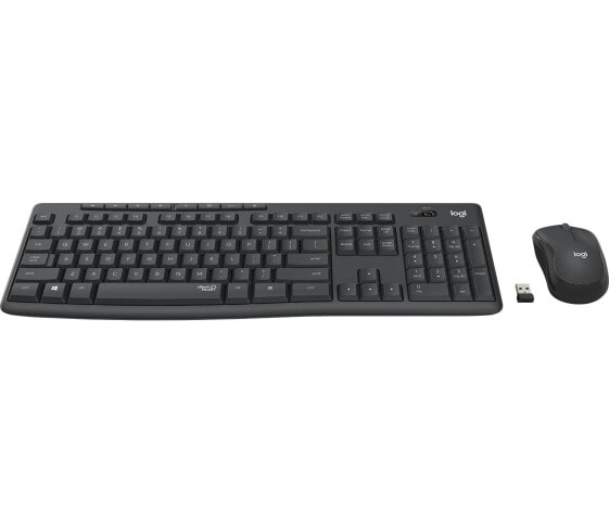 Logitech MK295 Silent Wireless Combo - Full-size (100%) - RF Wireless - QWERTZ - Graphite - Mouse included