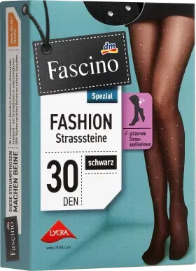 Strumpfhose mit Strass-Steinen schwarz Gr. 38/40, 30 DEN, 1 St