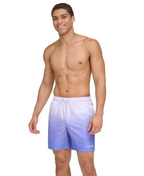 Men's Gradient Striped 7" Volley Swim Trunks
