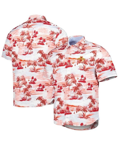 Men's Cardinal Iowa State Cyclones Tropical Horizons Button-Up Shirt