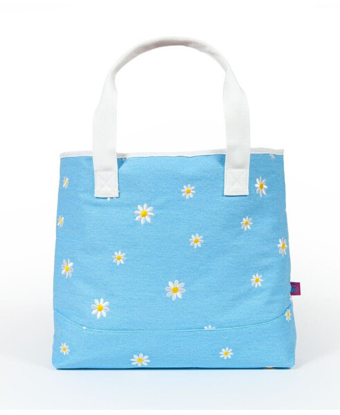 Daisy Extra Large, 100% Cotton Canvas Carryall Tote Bag