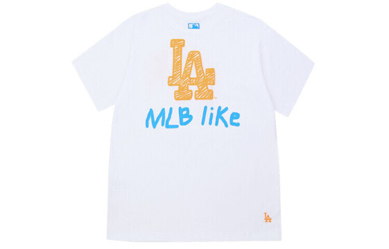 MLB LIKE系列 LA 道奇队宽松款落肩短袖T恤 男女同款 白色 / Футболка MLB 31TS15031-07W