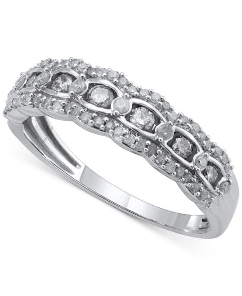 Diamond Scalloped Edge Band (1/2 ct. t.w.) in 14k White Gold