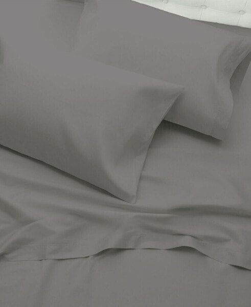 300 Thread Count Cotton Percale 4 Pc Sheet Set King