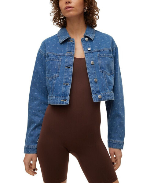 Women's Ruby Cropped Printed Denim Jacket