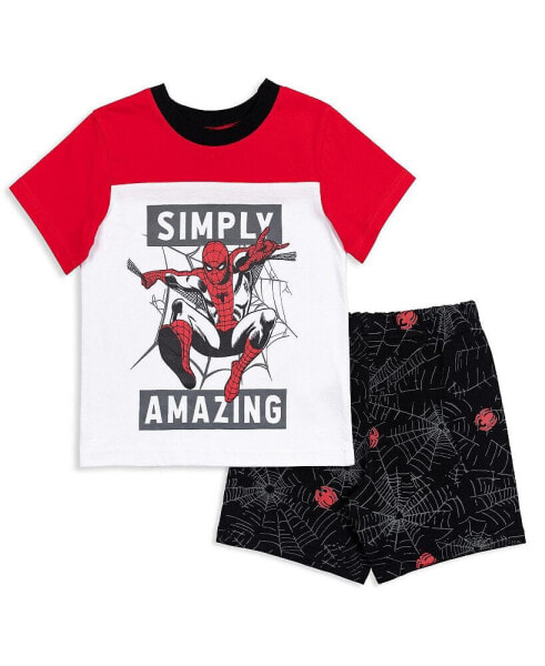 Boys Spider-Man Graphic T-Shirt and Shorts Outfit Set