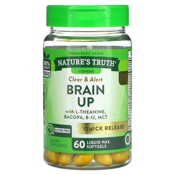 Brain Up, With L-Theanine, Bacopa, B-12, MCT, 60 Liquid Max Softgels