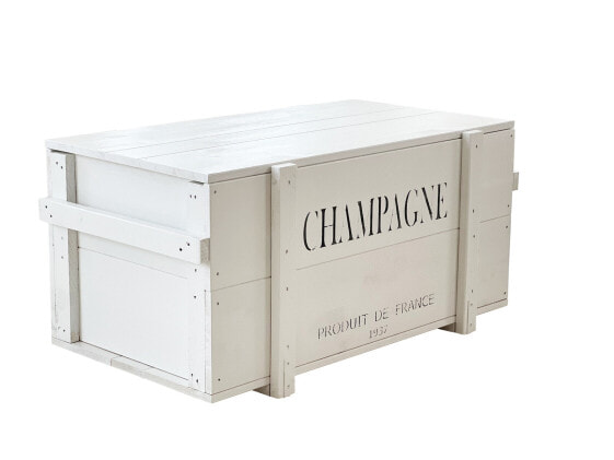 Truhe "Champagne" weiss Holz Vintage