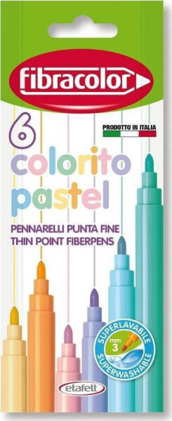 Фломастеры FIBRACOLOR Pisaki Colorito Pastel 6 цветов