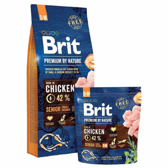 BRIT Premium Nature S+M Apple Chicken Corn Senior 15kg Dog Food