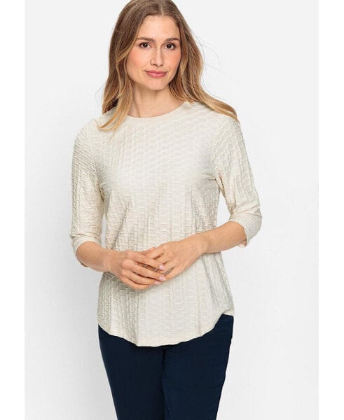 Women's 3/4 Sleeve Textured T-Shirt