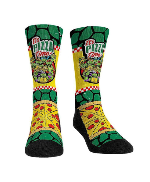 Men's and Women's Rock Em Socks Teenage Mutant Ninja Turtles Pizza Time Crew Socks