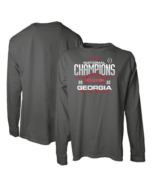 Women's Gray Georgia Bulldogs Four-Time College Football National Champions Overdye Long Sleeve T-shirt