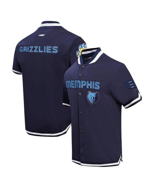 Men's Navy Memphis Grizzlies Classic Warm-Up Full-Snap Jacket