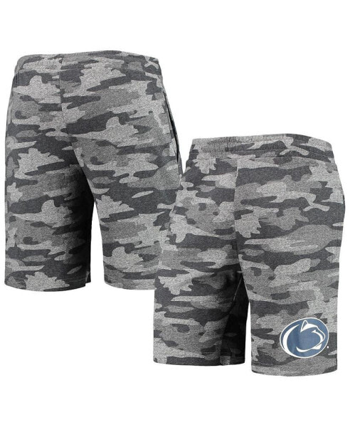 Men's Charcoal, Gray Penn State Nittany Lions Camo Backup Terry Jam Lounge Shorts