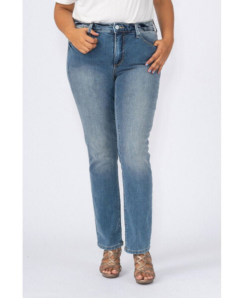 Plus Size High Rise Straight Jeans