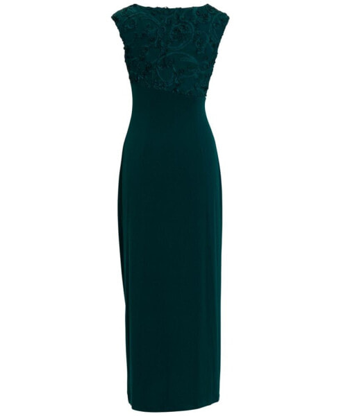 Soutache Faux-Wrap Gown