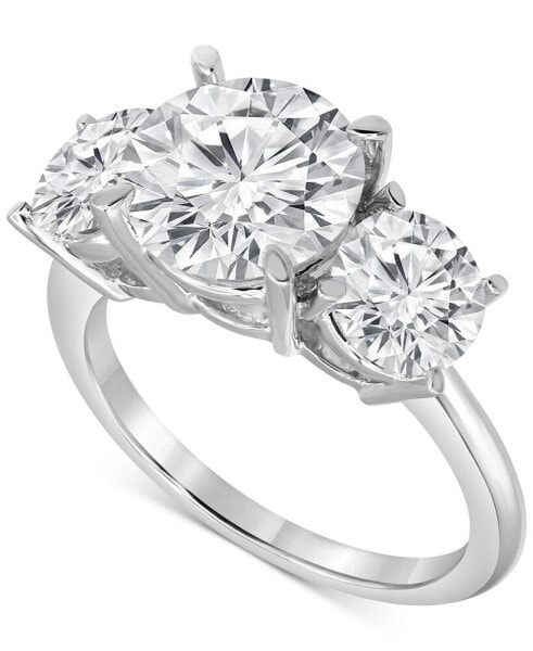 Certified Lab Grown Diamond Three Stone Engagement Ring (5 ct. t.w.) in 14k White Gold