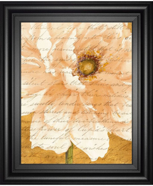 Beautiful Cream Peonies Script II by Patricia Pinto Framed Print Wall Art, 22" x 26"