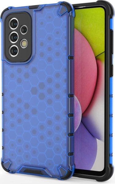 Hurtel Honeycomb etui pancerny pokrowiec z żelową ramką Samsung Galaxy A33 5G niebieski