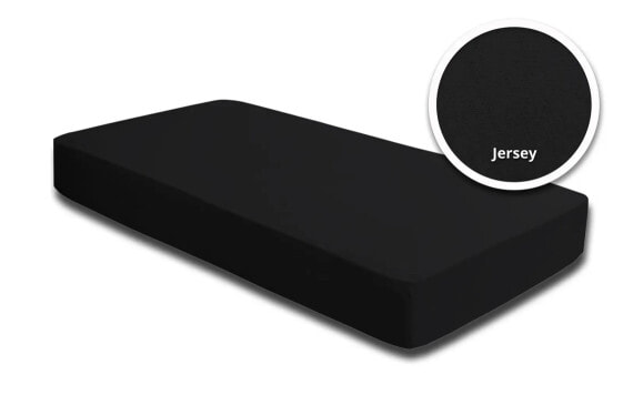 Spannbettlaken Jersey schwarz 120x200 cm
